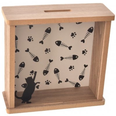 Dřevěná pokladnička kočka LOVELY CAT O0316 – Zboží Dáma