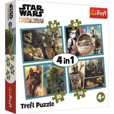 Trefl Puzzle Mandalorian a jeho svět 4v1 (35,48,54,70 dílků)