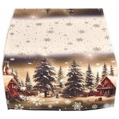 Forbyt Vánoční ubrus Zasněžená krajina CYH6019R 40x140 cm – Zboží Dáma