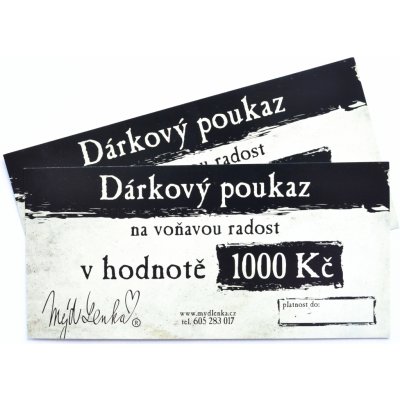 MýdLenka Dárkový poukaz 1000 Kč