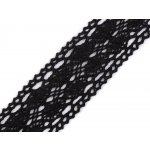 Bavlněná krajka / vsadka paličkovaná šíře 40 mm, střední, 6 černá – Sleviste.cz