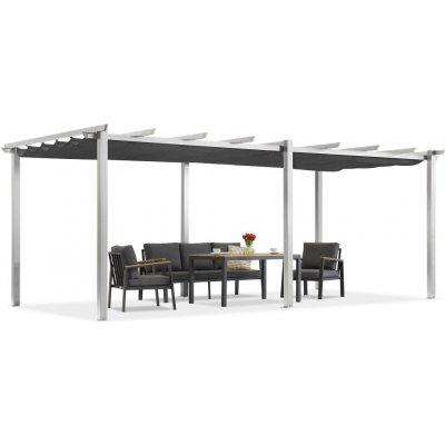 Garden Point pergola Barbados 3x6 m Terasová bílo-antracitová – Zbozi.Blesk.cz