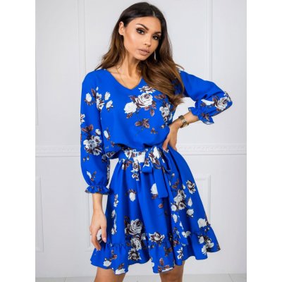 Dámské šaty s motivem květin LK SK 507917.23P blue – Zboží Mobilmania
