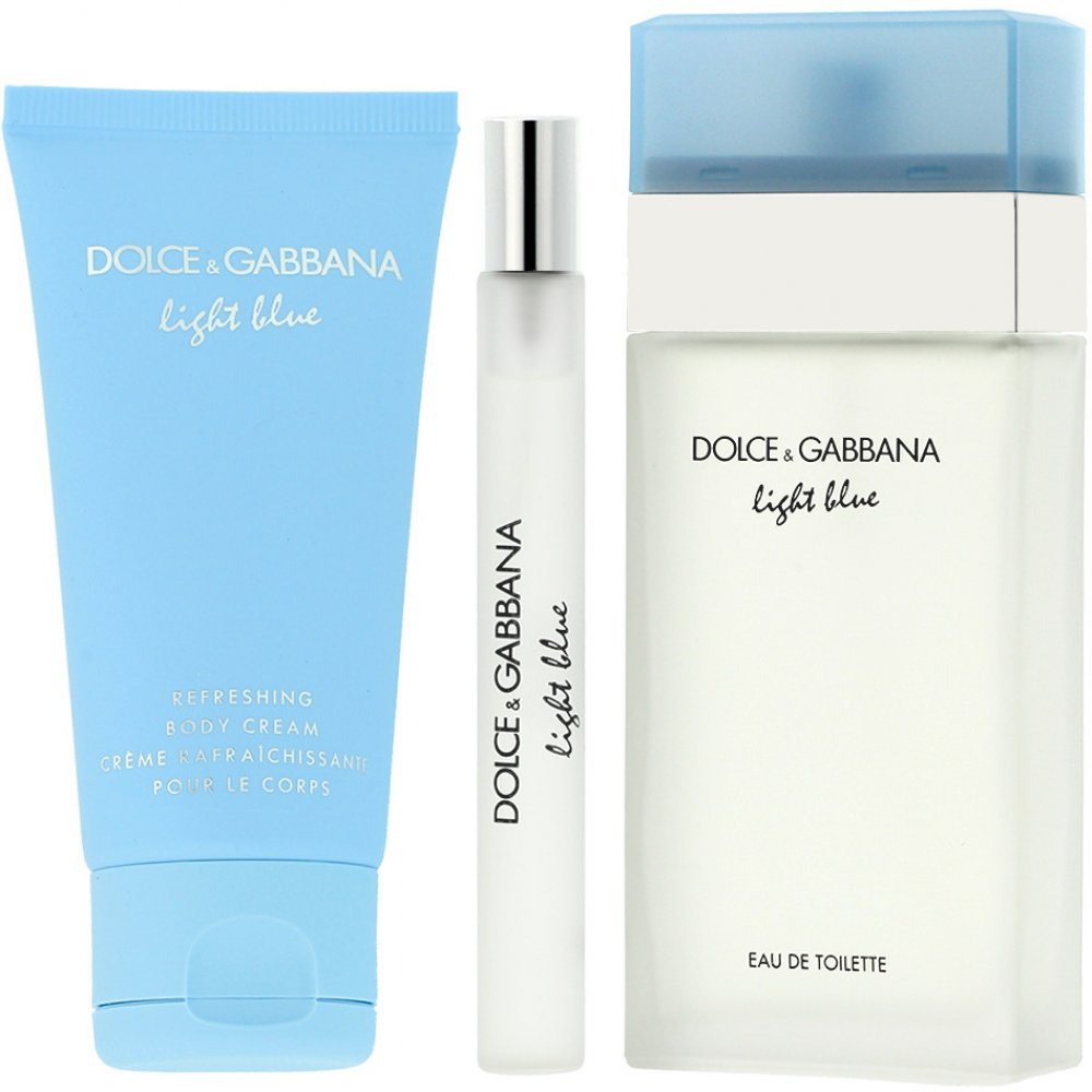 Dolce & Gabbana Light Blue EDT 100 ml + tělový krém 50 ml + EDT 10 ml dárková  sada | Srovnanicen.cz