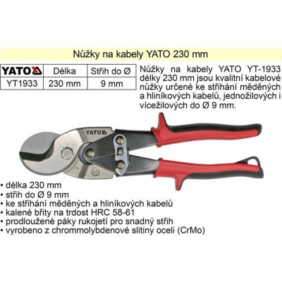 Yato Nůžky na kabely 230 mm – Sleviste.cz