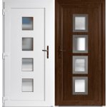 OknaDvereNaMiru.cz Vchodové dveře INOX 010 Zlatý dub / Bílá 95 x 210 cm – Hledejceny.cz