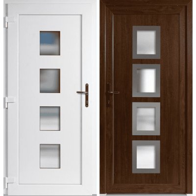 OknaDvereNaMiru.cz Vchodové dveře INOX 010 Zlatý dub / Bílá 95 x 210 cm – Hledejceny.cz