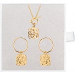 Franco Bene Set s čtvercovým přívěskem pozlacený 6023 – Zboží Dáma