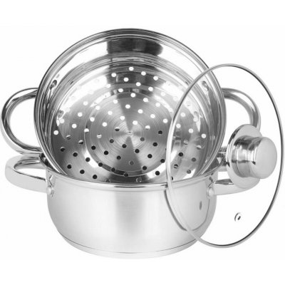 Nerezový hrnec s napařovákem 2 lt se skleněnou poklicí - Kinekus – Zboží Dáma