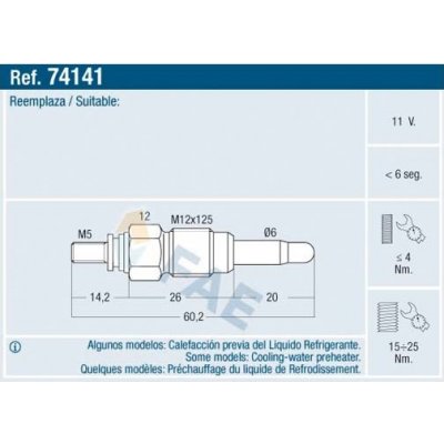 Žhavicí svíčka, elektrické žhavení FAE 74141 – Hledejceny.cz