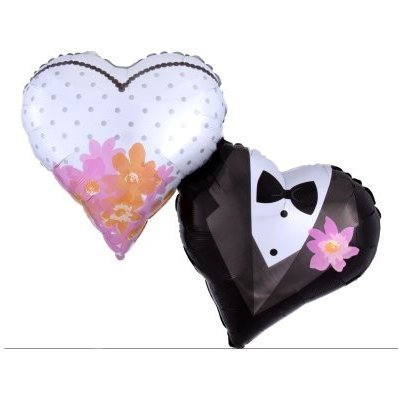 Anagram Svatební pár srdíčka cm fóliový balónek – Zboží Dáma