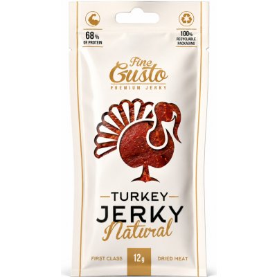 Fine Gusto sušené maso Turkey Jerky Natural 12 g – Sleviste.cz