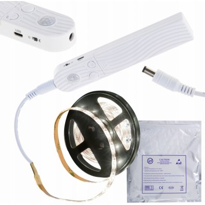 KIK LED pásek s detektorem pohybu napájený baterií USB 2M studená bílá – Sleviste.cz