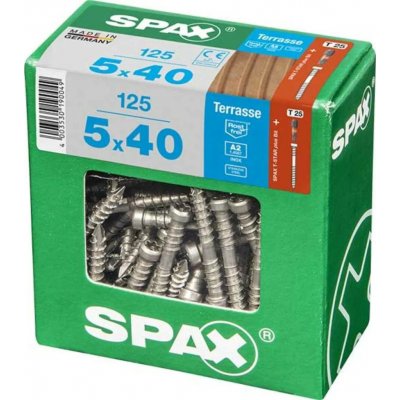 Spax Terasový vrut s válcovou hlavou T-Star plus T25, ocel A2, 5 x 40 mm, 125 ks – Hledejceny.cz