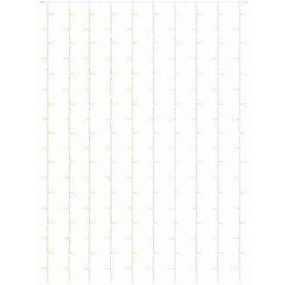 DECOLED Easy Fix LED světelný závěs venkovní 100 × 300 cm, bi-color přepínací teplá a ledová bílá, 300 diod, bílý kabel IP44, prodlužovací – Hledejceny.cz