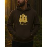 Harmonická příroda unisex mikina s kapucí hnědá – Zboží Mobilmania