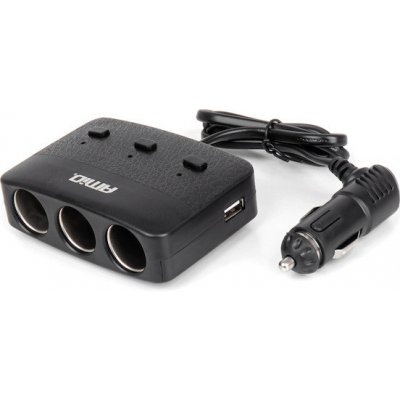 Prodlužovací zásuvka 2x USB-A ON/OFF LED 12/24V 100W 70cm AMiO-04363 – Zboží Živě