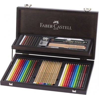 Faber-Castell Sada pro kresbu Compendium dřevěná kazeta 54 ks 110084 – Hledejceny.cz
