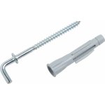 LUX Šroubovací skoba pozink s univerzální hmoždinkou s límcem 8 mm x 50 mm, 4 ks – Hledejceny.cz