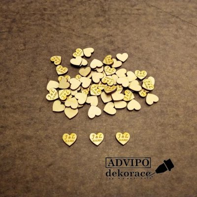 Dřevěná srdíčka na vývazky 1ks - šířka 15mm – Sleviste.cz