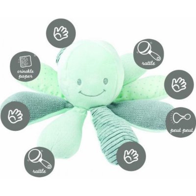 Nattou hračka chobotnička edukační 8 aktivit Lapidou mint – Sleviste.cz