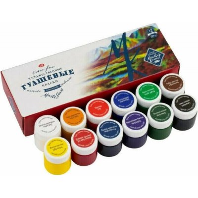 Neva Palette Sonet Studio Gouache Colours kvašové barvy v kelímkách klasické 12 x 40 ml