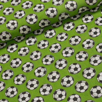Bavlněné plátno dětské kopačáky na zelené, fotbal š.140cm (látka v metráži) – Zboží Mobilmania
