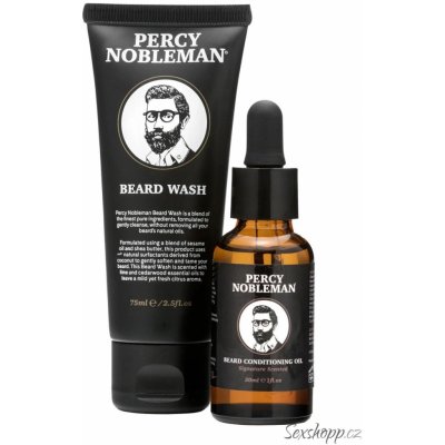Percy Nobleman Beard šampon na vousy 75 ml + výživný olej na vousy 30 ml dárková sada – Hledejceny.cz