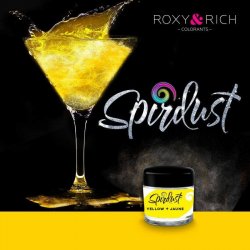 Roxy and Rich Metalická barva do nápojů Spirdust žlutá 1,5 g