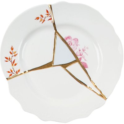 Seletti Dezertní talíř KINTSUGI 1 21 cm bílá – Zboží Dáma