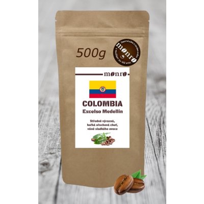 Monro Káva Colombia Excelso Medelin káva Arabika zrnková 0,5 kg – Hledejceny.cz
