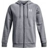 Pánská mikina Under Armour Men's UA Essential Fleece Full-Zip Hoodie pitch gray medium heather/white