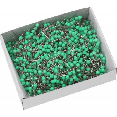 Galanterie Špendlíky s plastovou hlavičkou 1000 ks, zelené – Zboží Dáma