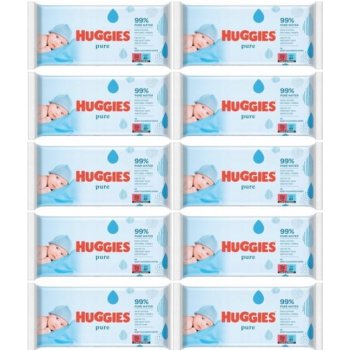 Huggies Pure vlhčené ubrousky 10 x 56 ks