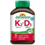Jamieson Vitamíny K2 120mcg a D3 1000 IU 30 kapslí – Hledejceny.cz