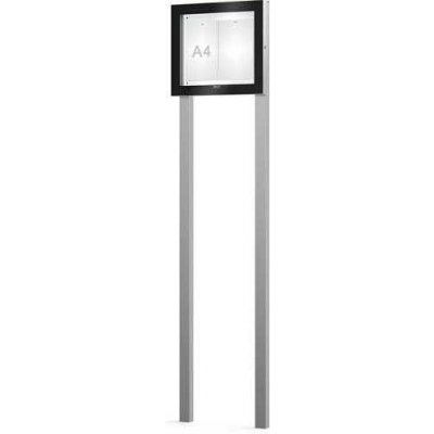 PROCITY Venkovní černá moderní vitrína Edge, 2 x A4 včetně sloupků – Zboží Živě