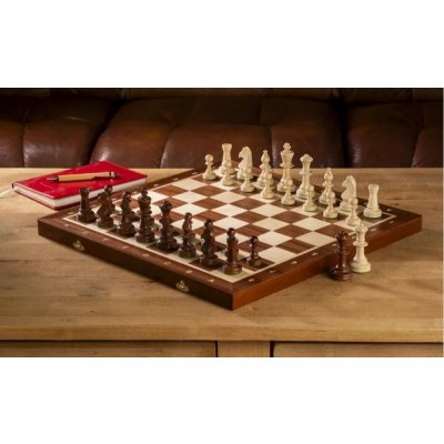 Dřevěné šachy.cz Turnajové šachy č. 5 lesklé se dvěma dámami – Zboží Mobilmania