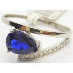 Klenoty Budín Zásnubní prsten z bílého zlata s modrým safírem 1161588 – Zboží Dáma