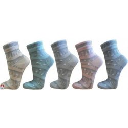 Pondy ponožky dámské pastelové jemný proužek různé barvy