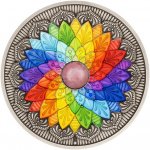 Česká mincovna Stříbrná medaile Čakrová mandala harmonie s rodochrozitem stand číslováno 93,3 g – Zbozi.Blesk.cz