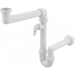 Alcadrain Prostorově úsporný dřezový sifon s přípojkou a převlečnou maticí 6/4" A872P – Zboží Mobilmania