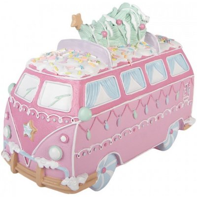 Vánoční dekorace retro minibus se stromkem Pastel Christmas Chic - 26*13*19 cm - Clayre & Eef – Hledejceny.cz