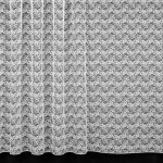 Brilltex Žakárová záclona 986, celoplošný vzor květin, s olůvkem, bílá, výška 140cm (v metráži) – Zboží Mobilmania