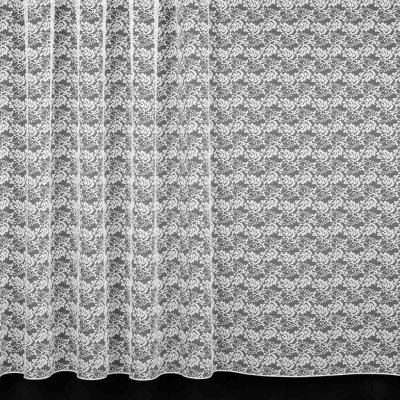 Brilltex Žakárová záclona 986, celoplošný vzor květin, s olůvkem, bílá, výška 140cm (v metráži) – Zboží Mobilmania