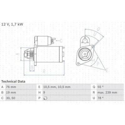 BOSCH 0 986 019 960 Startér (0986019960) – Zbozi.Blesk.cz