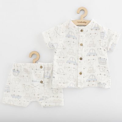 New Baby Kojenecká mušelínová košile s kraťasy Arthur Arthur Bílá – Zboží Mobilmania