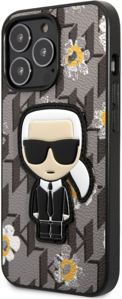 Pouzdro Karl Lagerfeld Ikonik Flower iPhone 13 Pro Grey