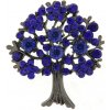 Brož Biju brož strom s broušenými kamínky modrá 9001731-3