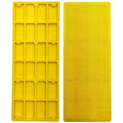 Podložka vymezovací plastová rozměr 40 x 100 mm tloušťka 4 mm, stavební, montážní barva žlutá – Hledejceny.cz