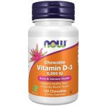 NOW Vitamín D3 5000 IU 120 žvýkacích pastilek – Hledejceny.cz